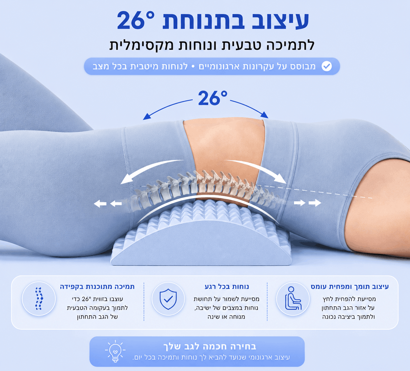 כרית למניעת פריצות דיסק מבית NUVENA